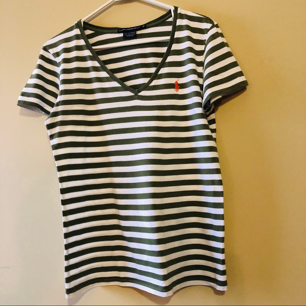 Ralph Lauren Sport Striped VNeck TShirt